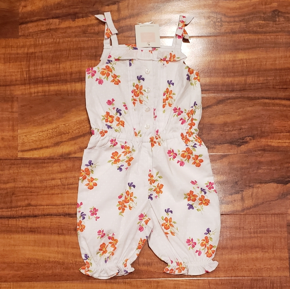 Janie and Jack NWT 12-18 months floral dobby jumpsuit
